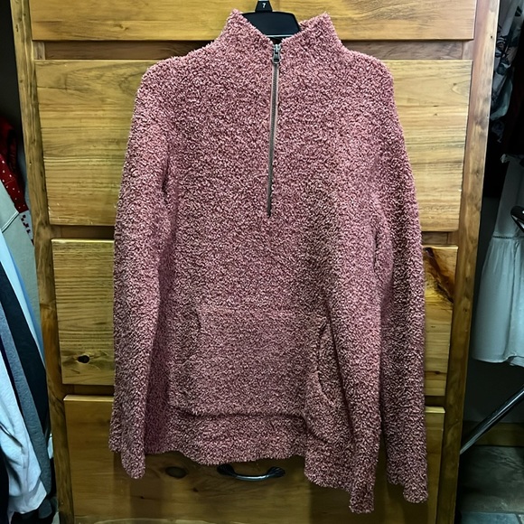 Sweaters - Burgundy Quarter-zip Pullover